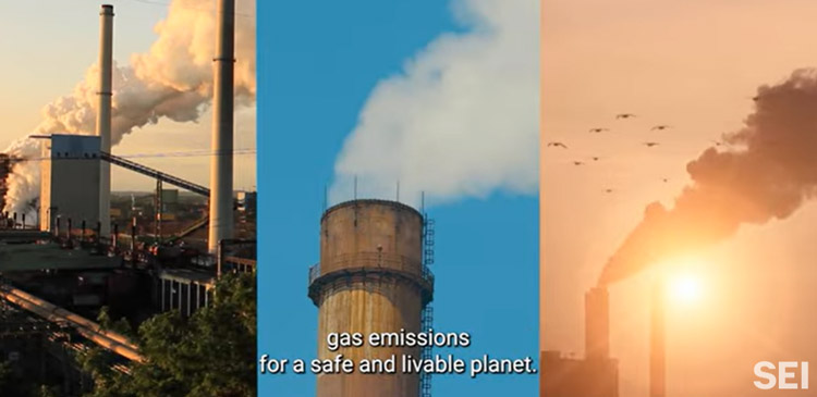 CO2を多く排出する火力発電のイメージ画像(UNEP/SEI提供)