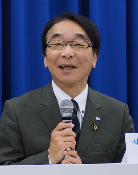 会見する國中均氏=先月26日、東京都千代田区