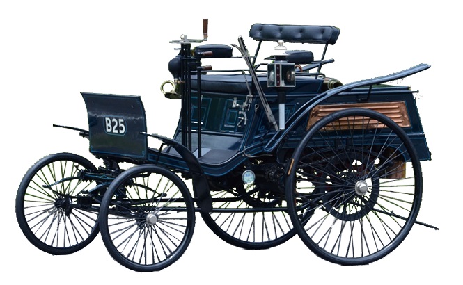 ベンツ ヴェロ(1894) ドイツ・ベンツ社初の四輪車ヴィクトリアの小型車。(画像提供:トヨタ博物館)